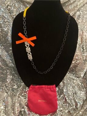 Vintage Juicy Couture Black Mixed Media Necklace